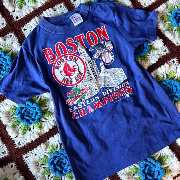 Vintage Other - Vintage 1988 Boston Red Sox Tee 50/50 Cotton Poly Graphic with glitter - 14 / 16